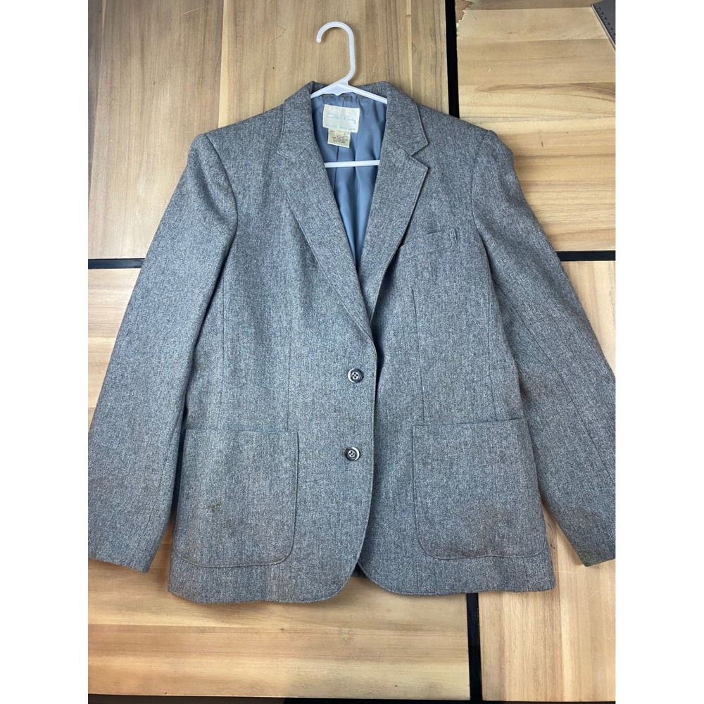 Vintage De Mura Gray Wool Blend Blazer Jacket, Womens Size 18,‎ Made in Japan